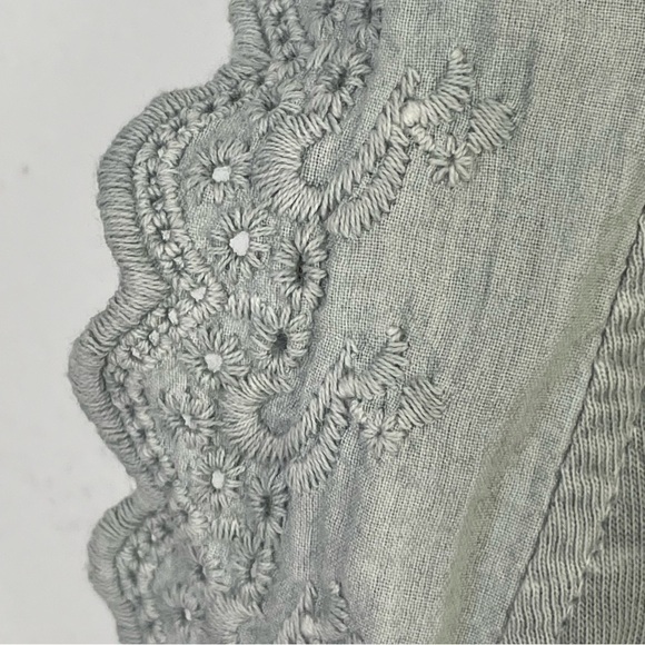 LILA P Sleeveless Cotton Embroidered Ruffle Bohemian Minimalist Dress XS - Picture 11 of 12